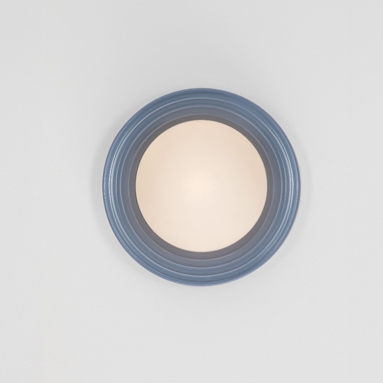 Applique da parete blu ip44 rotondo moderno in porcellana
