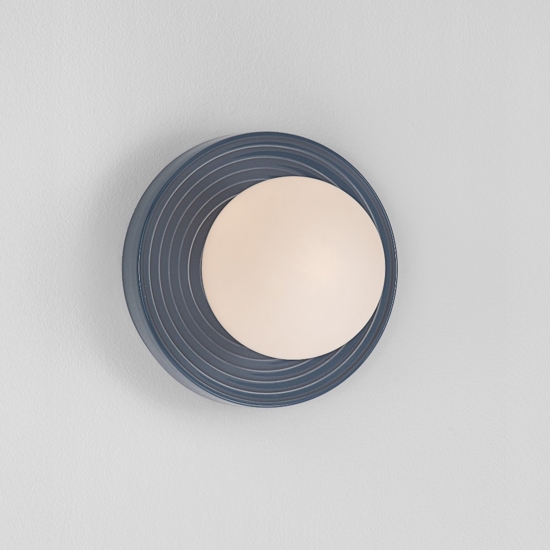 Applique da parete blu ip44 rotondo moderno in porcellana