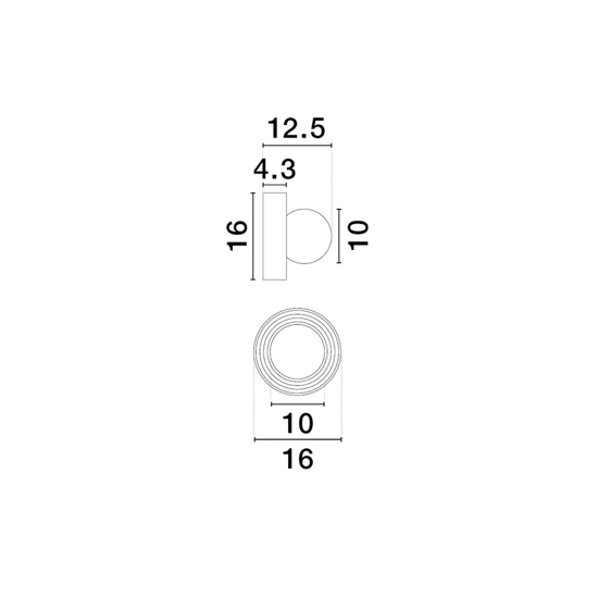 Applique da bagno con sfera in vetro bianco ip44 moderno