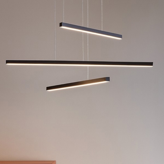 Lampadario led per soggiorno moderno 3000k nero