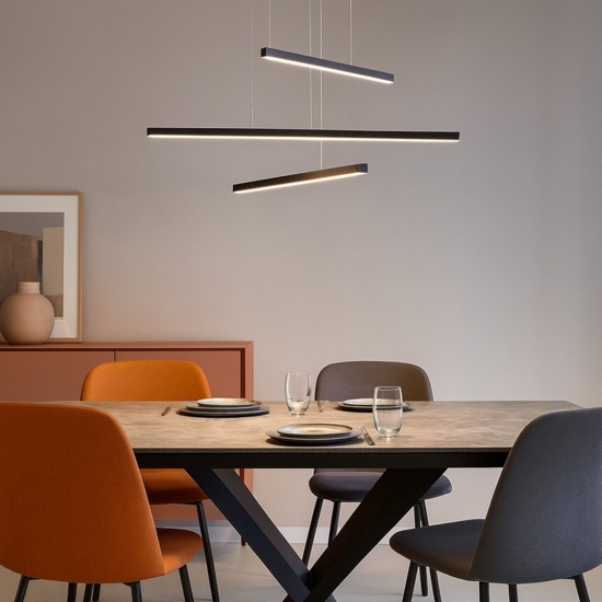 Lampadario led per soggiorno moderno 3000k nero