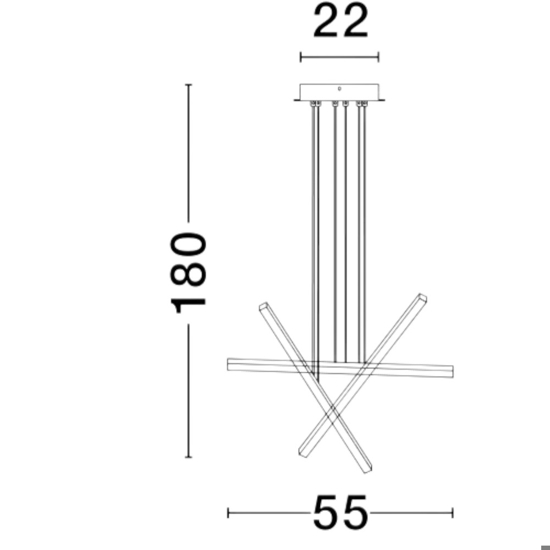 Lampadario led per soggiorno moderno 3000k nero