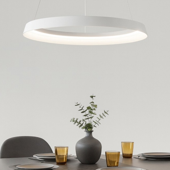 Lampadario cerchio bianco 60cm led 52w 2700k 3000k dimmerabile