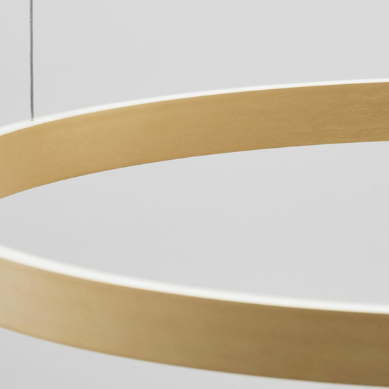 Lampadario cerchio oro 80cm led biemissione 77w 3000k dimmerabile