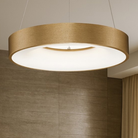 Lampadario moderno 38cm oro cerchio led 30w 3000k