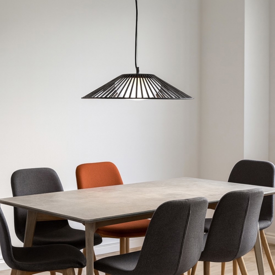 Lampadario cappello nero bianco per sala da pranzo moderna