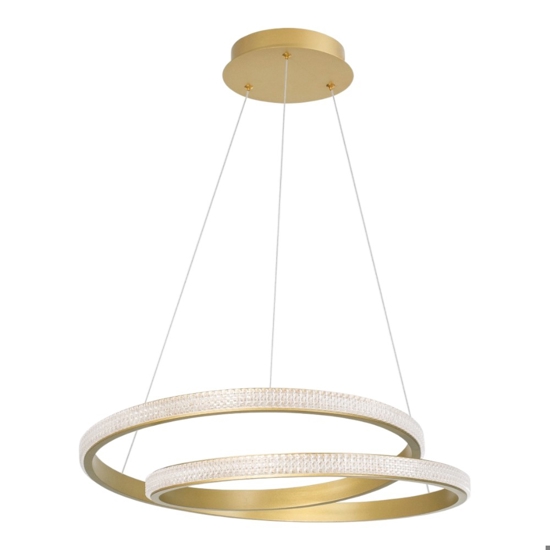 Lampadario moderno design circolare oro led per soggiorno