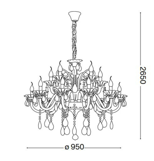 Colossal sp15 lampadario di cristallo grande 15 luci ideal lux