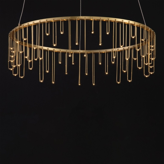 Lampadario led oro ramato stelle cadenti