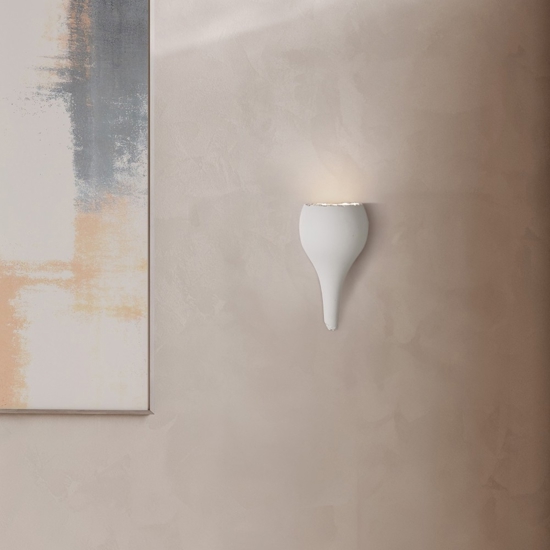 Applique da parete in gesso bianco moderno