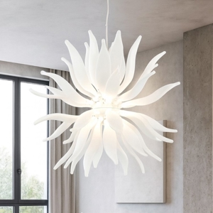 Visualizza i dettagli per Ideal lux leaves sp12 lampadario moderno bianco design Ideal lux leaves sp12 lampadario moderno bianco design