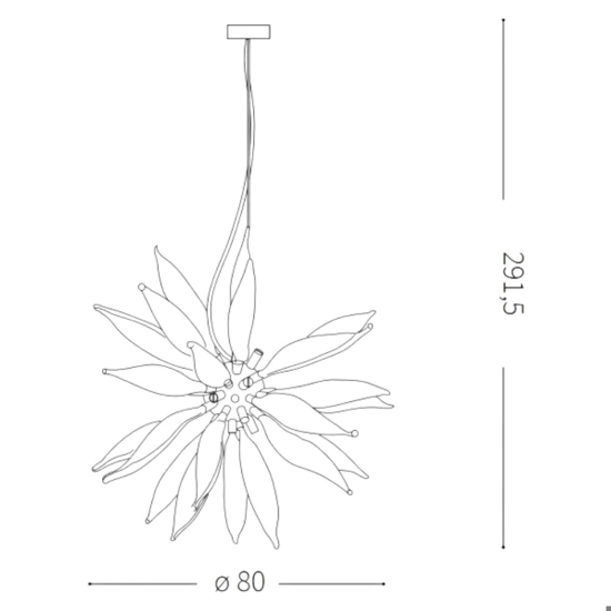 Ideal lux leaves sp12 lampadario moderno bianco design