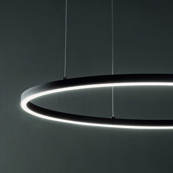 Oracle slim sp d050 round ideal lux 3000k lampadario nero led 3000k dimmerabile