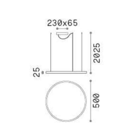 Oracle slim sp d050 round ideal lux 3000k lampadario nero led 3000k dimmerabile