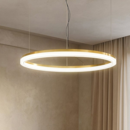 Ideal lux crown sp d80 lampadario moderno ottone led 42w 3000k
