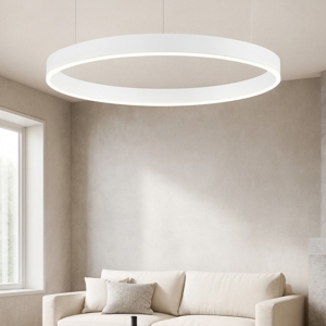 Lampadario cerchio bianco 80cm led 3000k dimmerabile