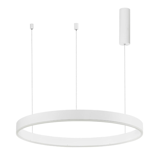 Lampadario cerchio bianco 80cm led 3000k dimmerabile