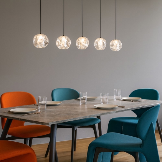 Lampadario 4 sfere moderno per tavolo sala da pranzo