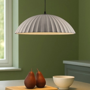 Lampadario da cucina in cemento scanalato