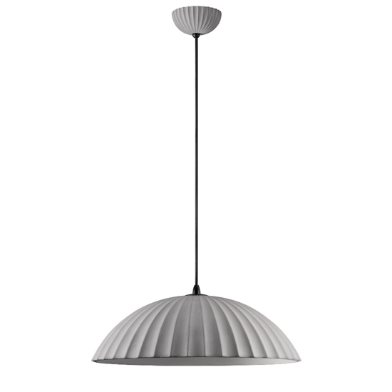 Lampadario da cucina in cemento scanalato