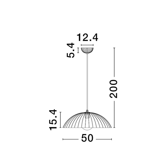 Lampadario da cucina in cemento scanalato