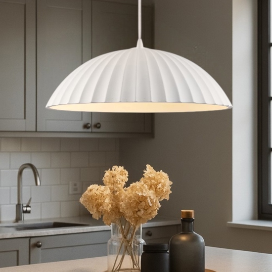 Lampadario da cucina bianco design moderno in cemento