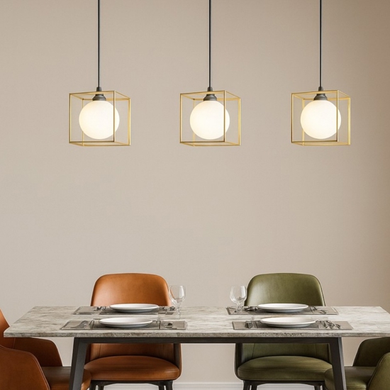 Lingotto sp3 ideal lux lampadario dorato nero e ottone