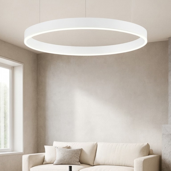 Lampadario cerchio 60cm bianco led 40w 2700k a 6000k dimmerabile