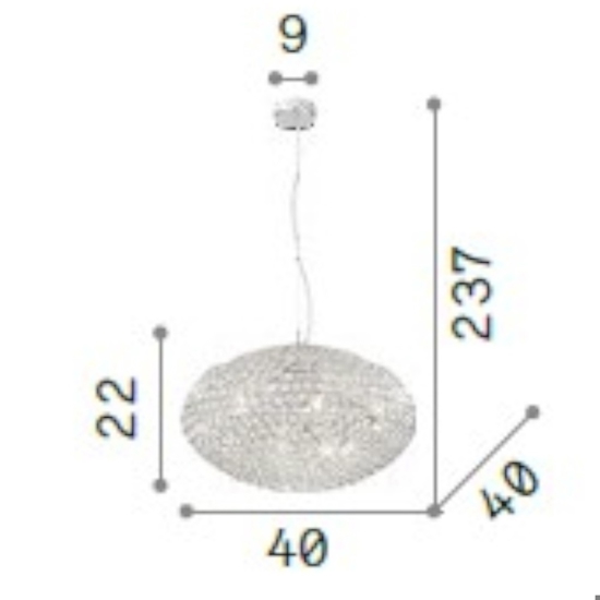 Ideal lux orion lampadario con cristalli contemporaneo