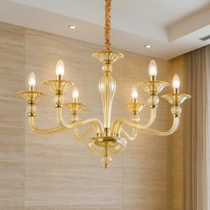 Danieli sp6 lampadario di cristallo 6 bracci ambra ideal lux