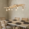 Ideal lux driftwood sp6 lampadario in legno rustico per casa in montagna 6 luci