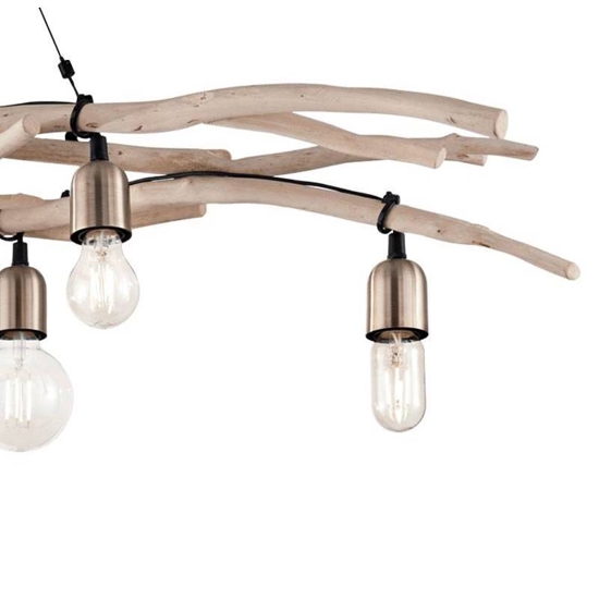 Ideal lux driftwood sp6 lampadario casa in montagna 6 luci rami di legno