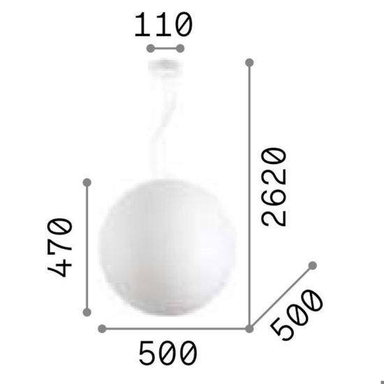 Carta sp1 d50 ideal lux lampadario sfera 50cm