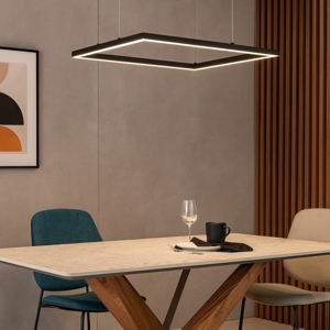 Oracle slim sp d050 square ideal lux lampadario nero led 33w 3000k