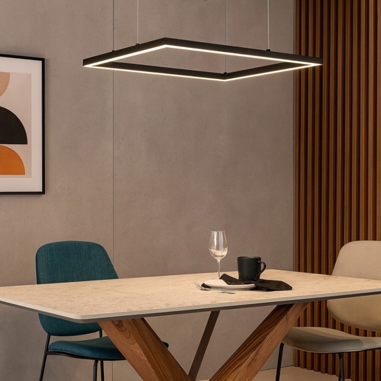 Oracle slim sp d050 square ideal lux lampadario nero led 33w 3000k