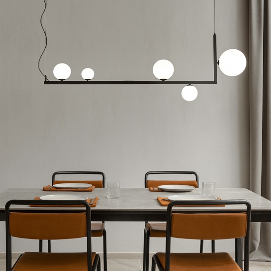 Birds sp5 ideal lux lampadario moderno nero per soggiorno