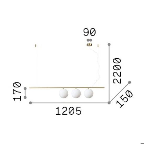 Ideal lux perline sp3 nero lampadario moderno