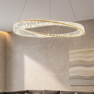 Lampadario elegante cerchio di cristallo per soggiorno