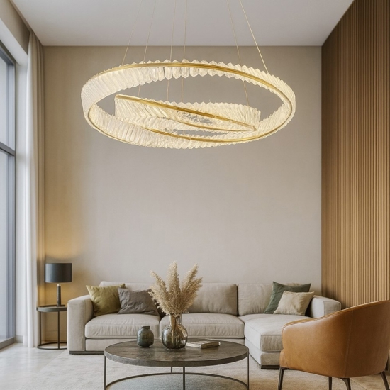 Lampadario elegante moderno di cristallo per salone
