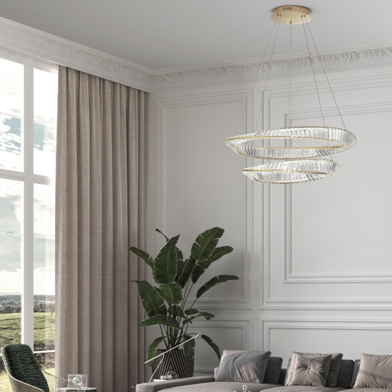 Lampadario elegante moderno di cristallo per salone