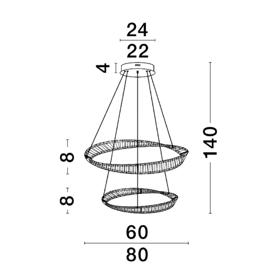Lampadario elegante moderno di cristallo per salone