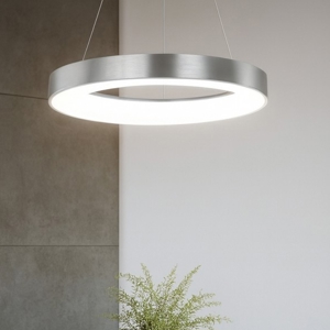 Lampadario cerchio 60cm led 3000k dimmerabile grigio