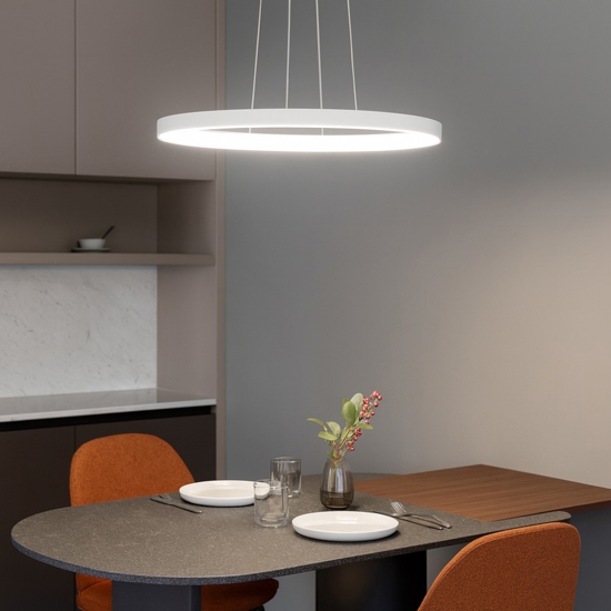 Lampadario moderno ovale bianco led 40w 3000k 4000k vivida lifering-o
