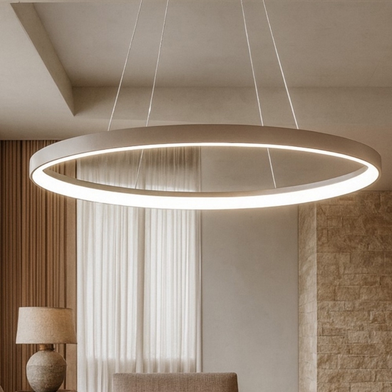 Vivida lifering-o lampadario moderno sabbia ovale led 50w 3000k 4000k