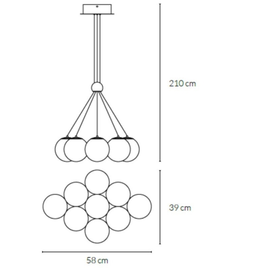 Lampadario 9 luci oro per soggiorno moderno vivida pearl