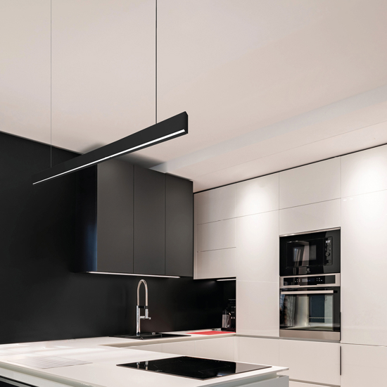 Vivida segmento nero lampadario per soggiorno moderna nero led 36w cct