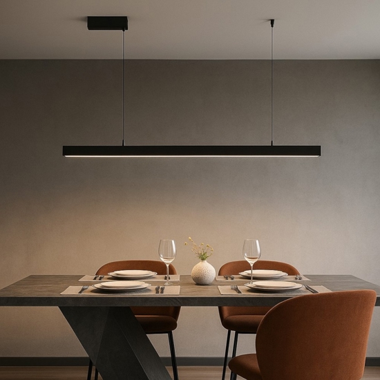 Vivida segmento nero lampadario per soggiorno moderna nero led 36w cct