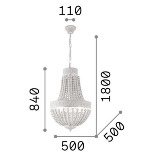 Ideal lux monet sp6 lampadario shabby chic bianco sei luci