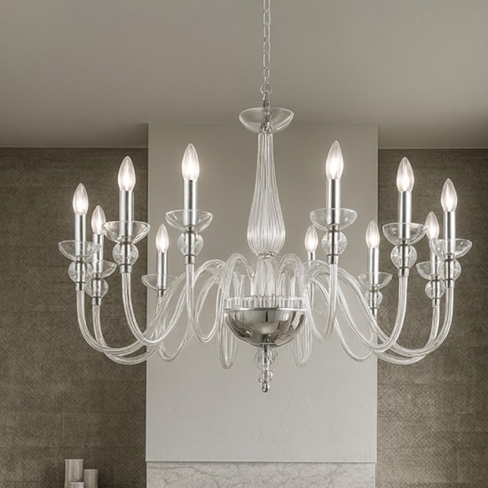 Doge sp12 lampadario di cristallo ideal lux
