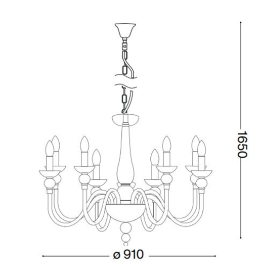 Doge sp12 lampadario di cristallo ideal lux